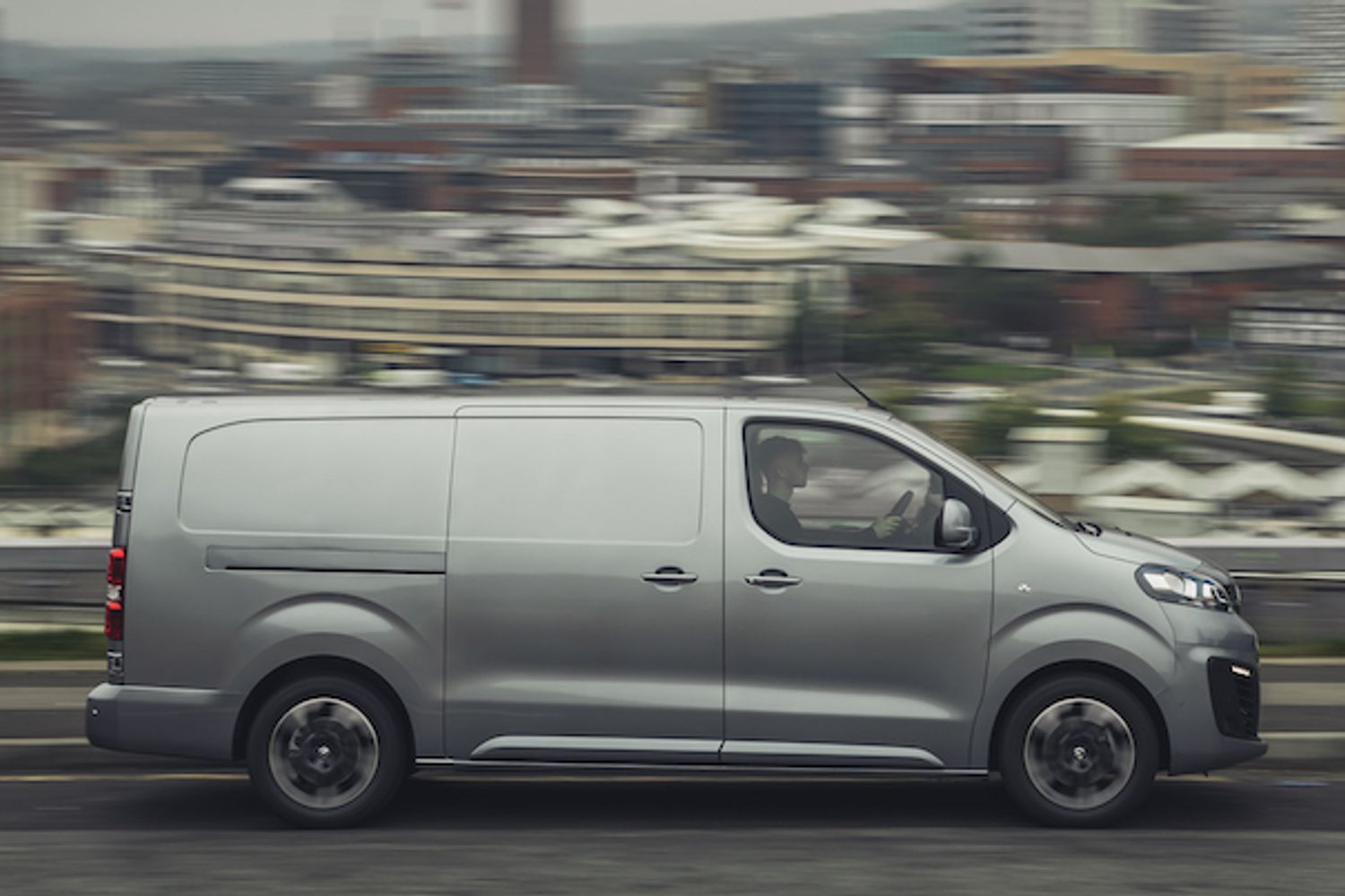 Vauxhall Vivaro e electric van exteror side driving